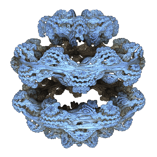 Juliabulb spinning in blue and gold.