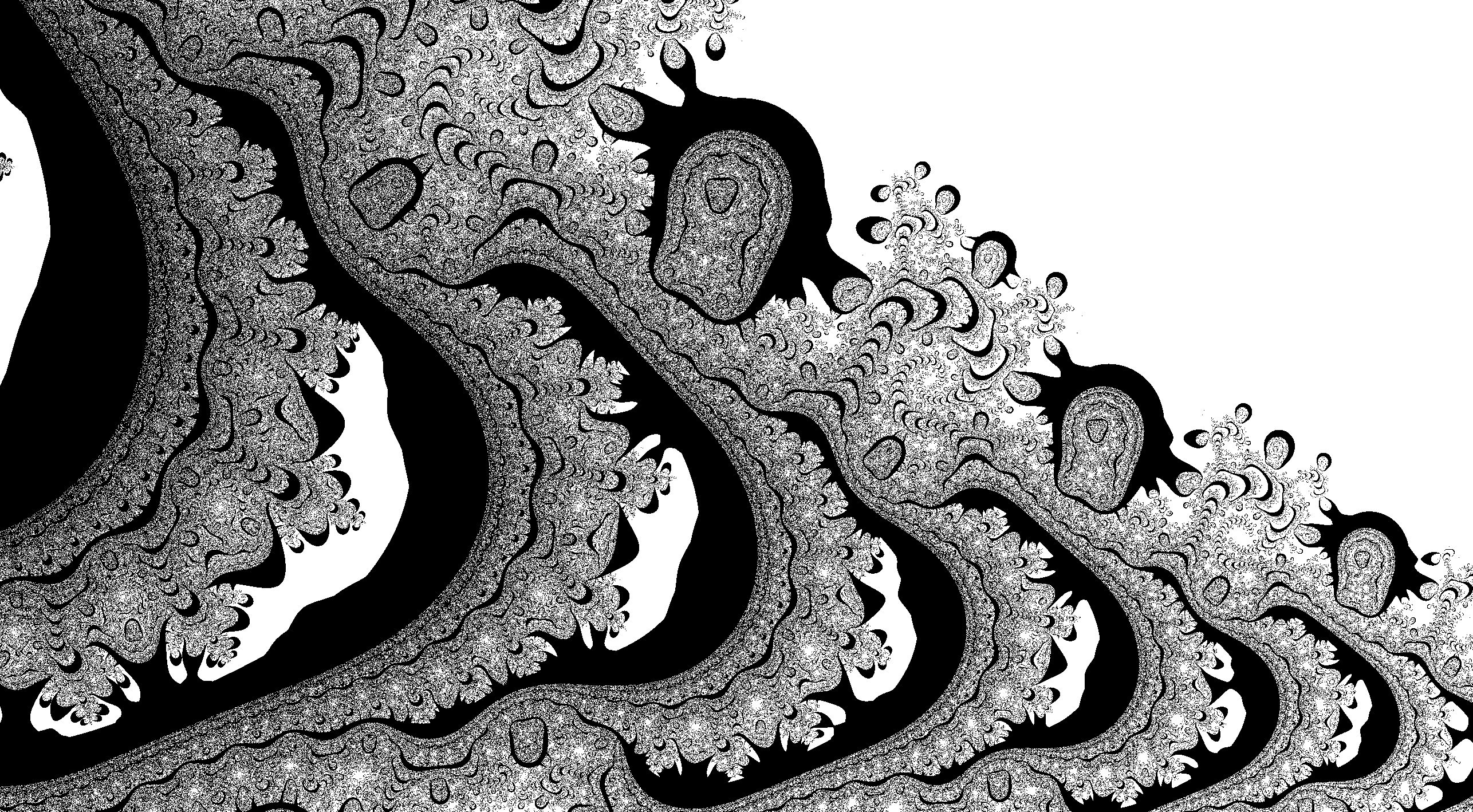 Ghostly black and white speckly fractal.