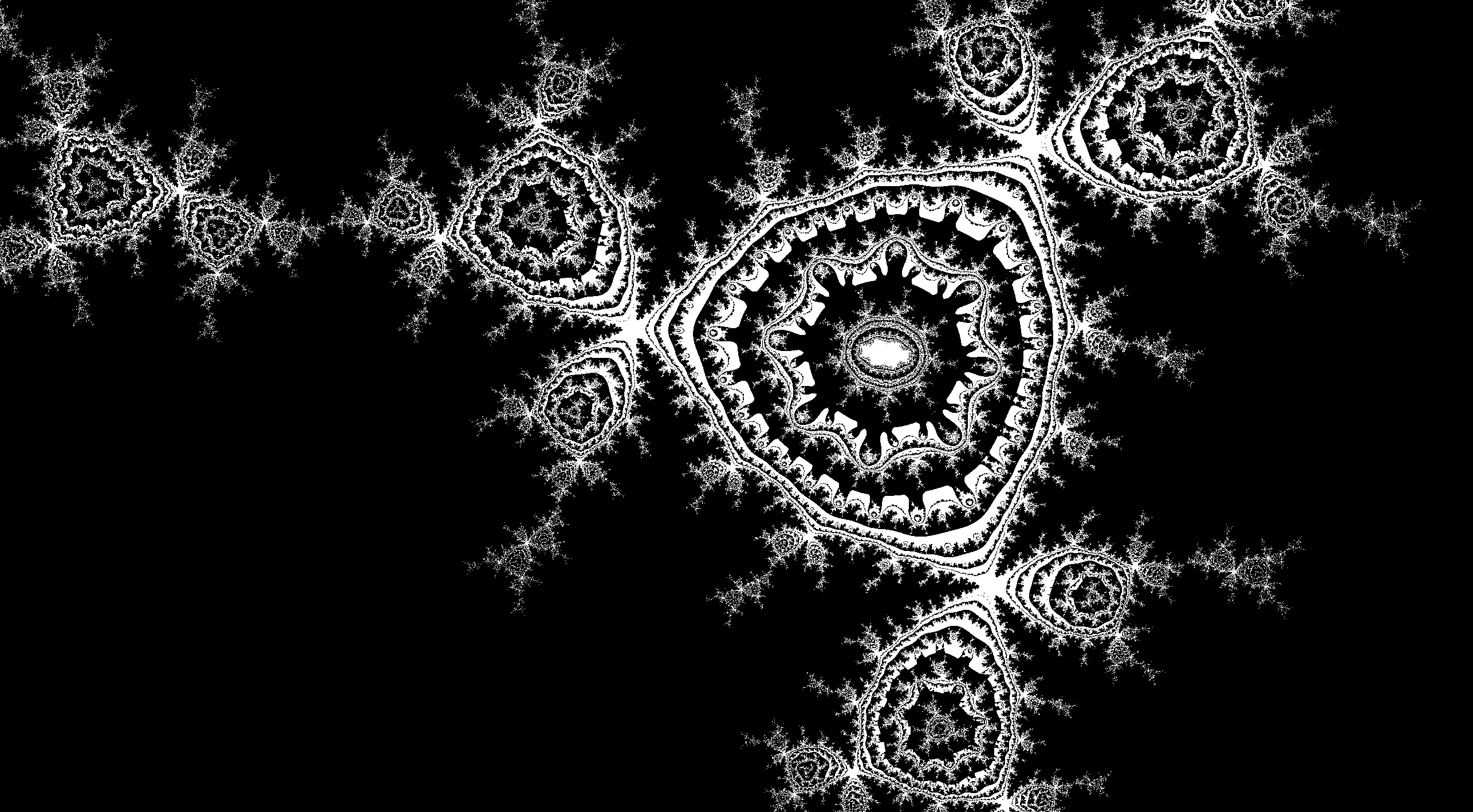 Ghostly black and white speckly fractal.