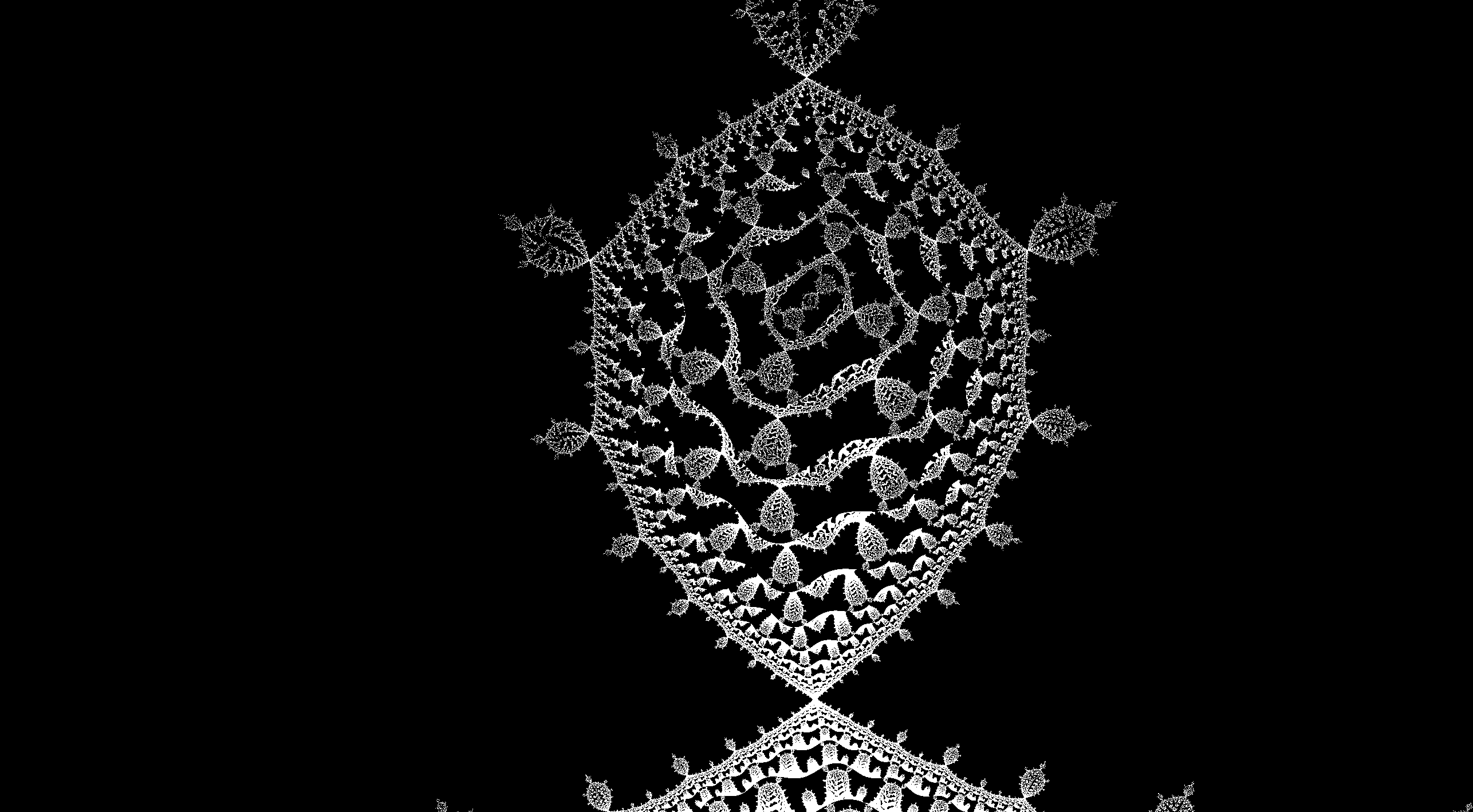 Ghostly black and white speckly fractal.