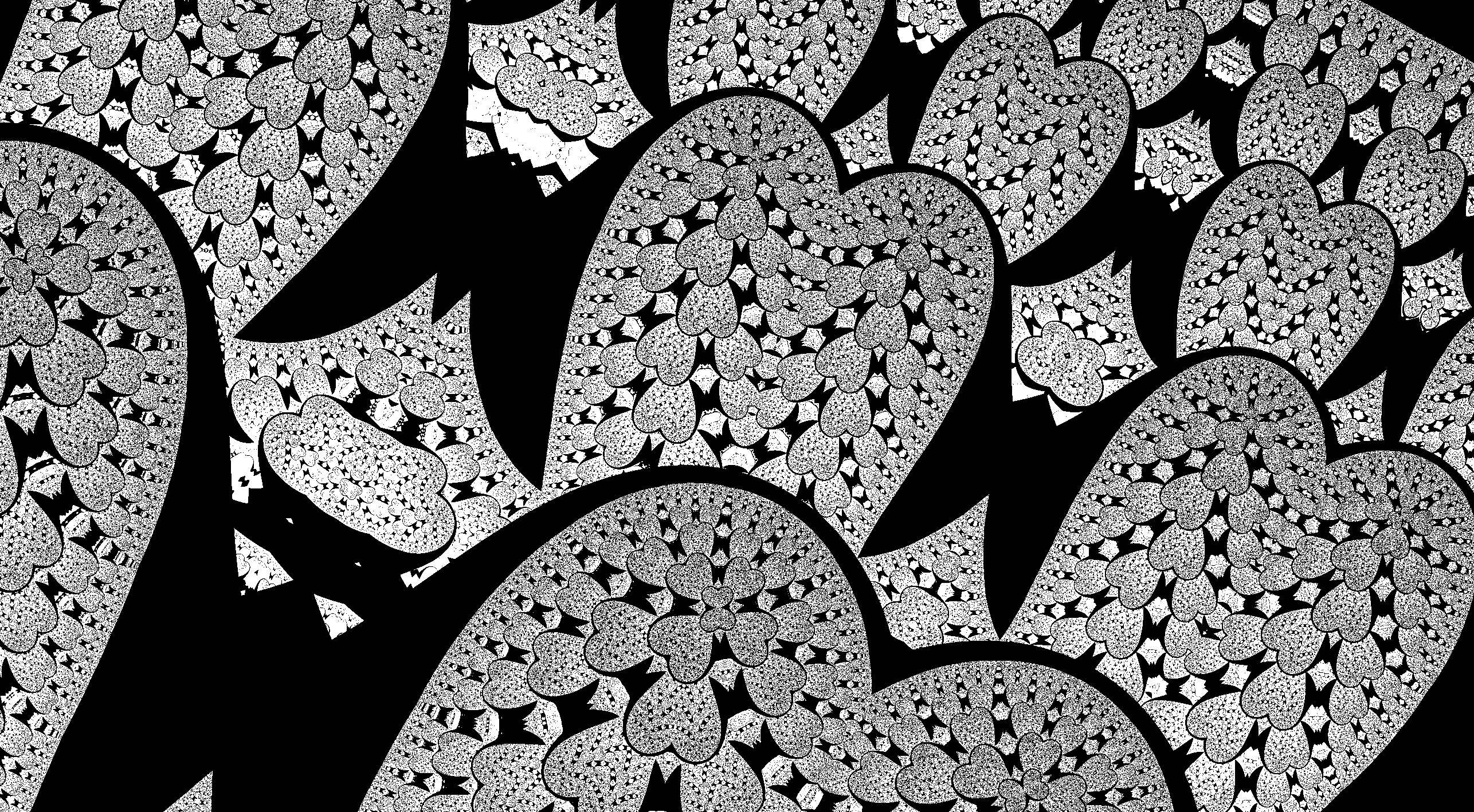 Ghostly black and white speckly fractal.