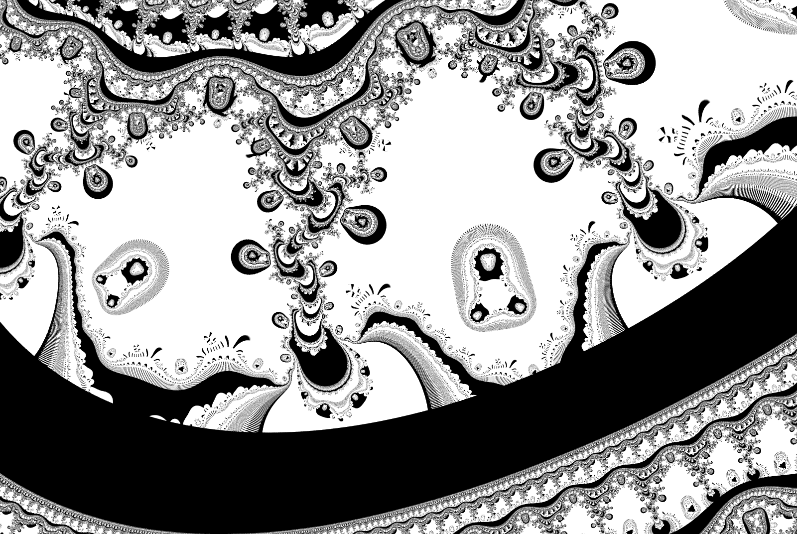 Ghostly black and white speckly fractal.